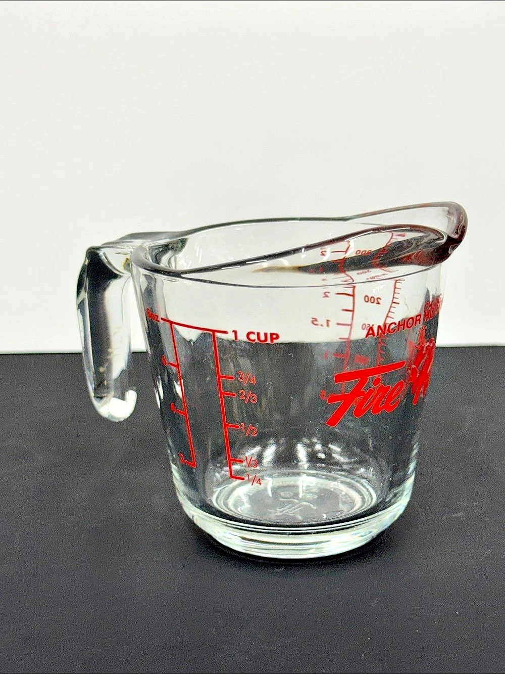 Vintage Anchor Hocking Fire-King 1 Cup 8 oz 250mL Glass Measuring Cup USA
